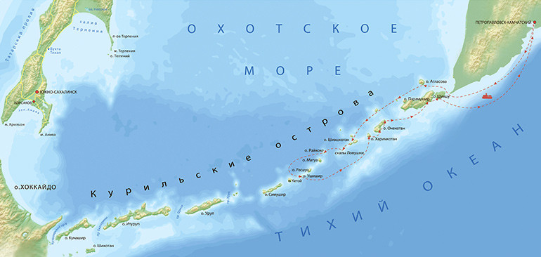Карта маршрута «Там где начинается океан»